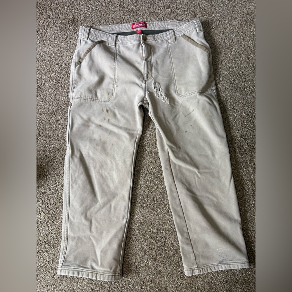 Coleman Tan Fleeced Lined Work Pants, 40x30